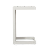 Christopher Knight Home® - Noble House - Cape Coral Outdoor Modern Aluminum C-Shaped End Table, White