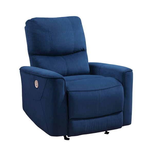 English Elm Modern Artem Power Rocker Recliner Velvet Upholstery with Gentle Rocking, Motorized Comfort and Style Navy 35.5 L x 30 W x 26.5 H B011P204080