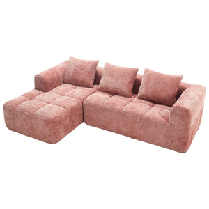 English Elm United Modern Chenille 98.42-Inch L-Shaped Modular Sectional Sofa With Chaise & Side Pockets P1 W1568S00148-GIGA