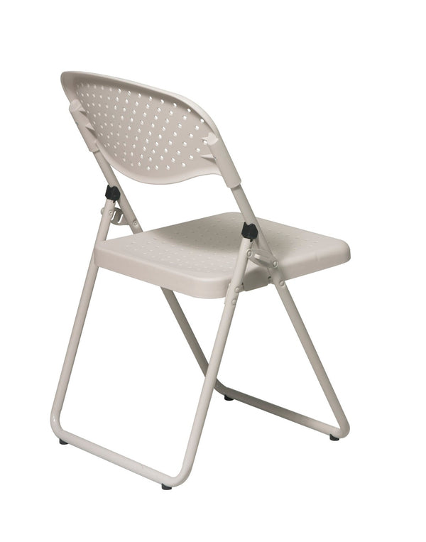OSP Home Furnishings Folding Chair Ventilated Plastic Seat Stackable Commercial Grade with Lifetime Warranty FC8000NBG-11
