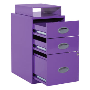 OSP Home Furnishings Metal File Cabinet Purple