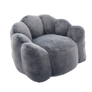 English Elm Lotus memory foam bean bag sofa with pull ring — anti-fouling faux fur, non-slip base, cozy support Gray W2311P357141
