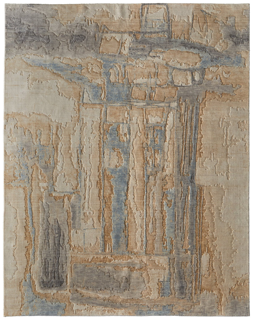 Feizy Rugs Jaxson Abstract High-low Pile Wool/Nylon Rug - Contemporary Hand-carved Design For Elegant Spaces Tan,Brown,Gray Wool,Nylon Jxn39q0fblumlte70