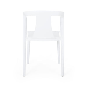 English Elm Christopher Knight Home® - ORCHID Weather-Resistant Outdoor Chair with Curved Backrest, Durable Polypropylene Blend for Patio Comfort White 32.5 L x 24 W x 20.5 H 68373.00WHI