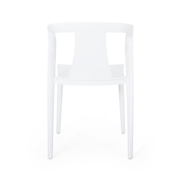 English Elm Christopher Knight Home® - ORCHID Weather-Resistant Outdoor Chair with Curved Backrest, Durable Polypropylene Blend for Patio Comfort White 32.5 L x 24 W x 20.5 H 68373.00WHI
