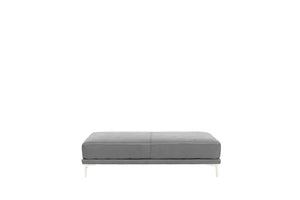 English Elm Modern Antique Gray Large Breathable Leatherette Ottoman 66"x33" Chrome Legs Sleek Living Room Seat Cushion Elegance B011P205225