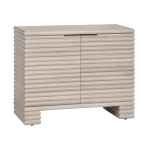 Crestview Collection Coastal Sleek Bleached Wood Cabinet With Textured Front, Hidden Pulls & Ample Storage For Living Room Cream Solid Wood Cvfdr1229