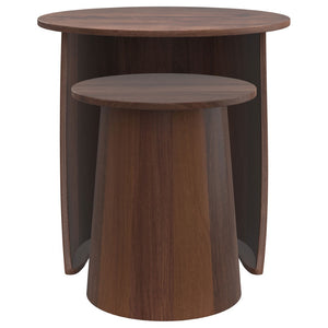 English Elm Lionett Solid Mango Wood Round Nesting Tables Organic Grain Living Room Accent Set B062P451990