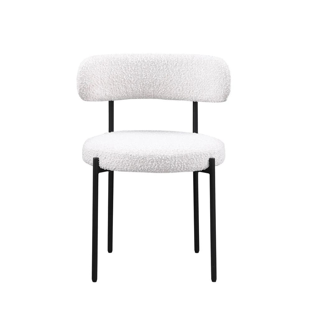 English Elm Contemporary Drexel Boucle Dining Chairs Set of 2 with Sleek Metal Frame, Modern Comfort & Texture Cream 23 L x 23 W x 32 H B011P352531