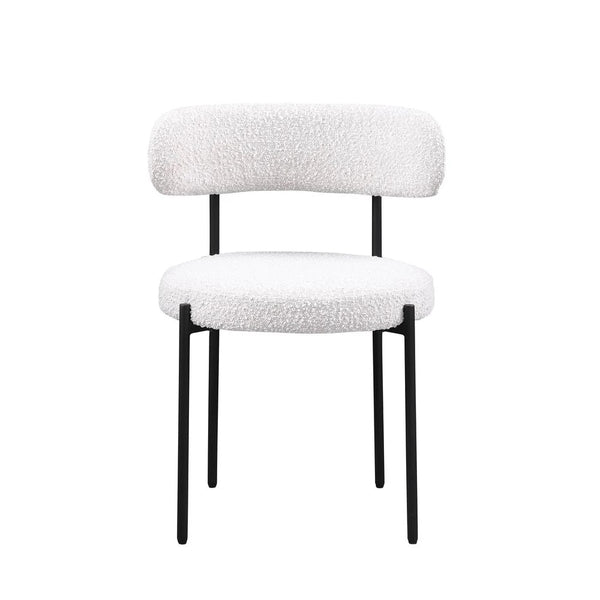 English Elm Contemporary Drexel Boucle Dining Chairs Set of 2 with Sleek Metal Frame, Modern Comfort & Texture Cream 23 L x 23 W x 32 H B011P352531