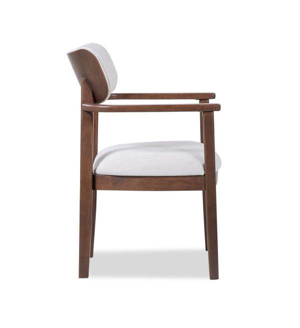 English Elm Indoor Beige Upholstered Dining Chairs Set of 2 Rubberwood Frame for Modern Kitchens Walnut N772P389535W