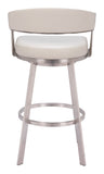 Bantry Swivel Barstool White 110046 Zuo Modern