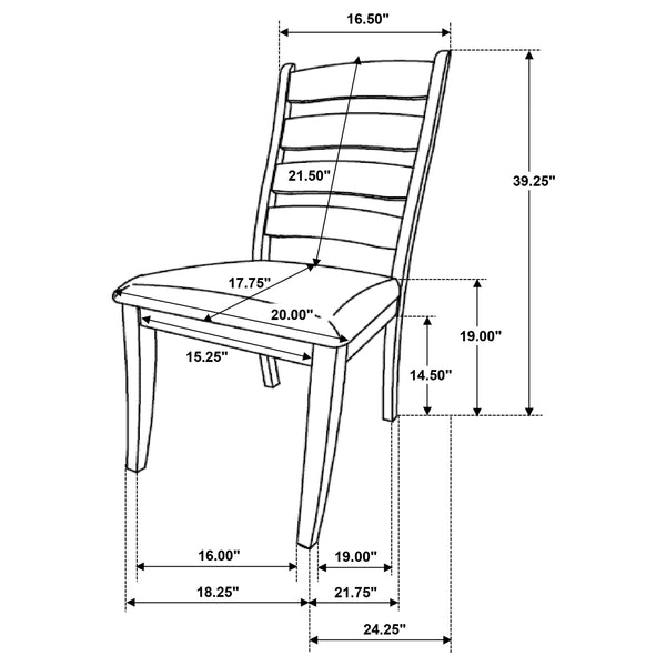 English Elm Sammy Brown Oak Wood Dining Side Chair Set of 2 — Modern Farmhouse Curved Ladder Back, Comfortable Cozy Seats B062P299791