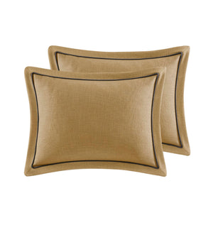 English Elm 8 Queen Jacquard Oversized Duvet Comforter Set with Euro Shams, Decorative Pillows, Plush Polyester fills Gold 23.23 L x 19.68 W x 15.75 H B035P319227