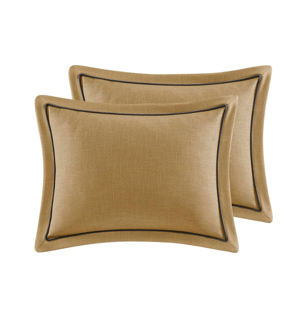 English Elm 8 Queen Jacquard Oversized Duvet Comforter Set with Euro Shams, Decorative Pillows, Plush Polyester fills Gold 23.23 L x 19.68 W x 15.75 H B035P319227