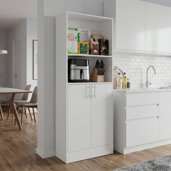 English Elm Juls Tall Slim Pantry Cabinet with Open Shelves for Kitchen or Laundry Room B200P474237