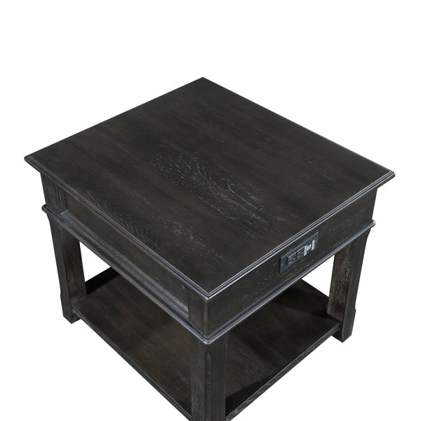 English Elm Living Lift-Top Coffee Table with Hidden Storage, Dovetail Drawer, Open Shelves, Casters & Pewter Knobs Charcoal 27.75 L x 31.25 W x 11.25 H B011P298851
