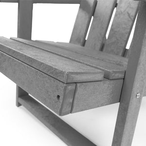English Elm Shoreline Recycled Hdpe Folding Adirondack Chair Fully Assembled Modern Patio Seating Gray B2745P409683