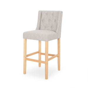 English Elm Vienna Wingback Counter Stools Set of 2 Tufted Fabric Nailhead Kitchen Bar Seating 64854.00LGRY