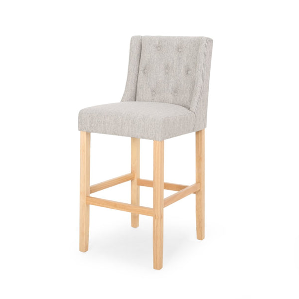 English Elm Vienna Wingback Counter Stools Set of 2 Tufted Fabric Nailhead Kitchen Bar Seating 64854.00LGRY
