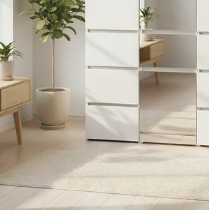 English Elm Elise Modular Wood Closet System with Mirror – Durable White Melamine, Ample Storage, Easy Assembly, Tall B040S00122