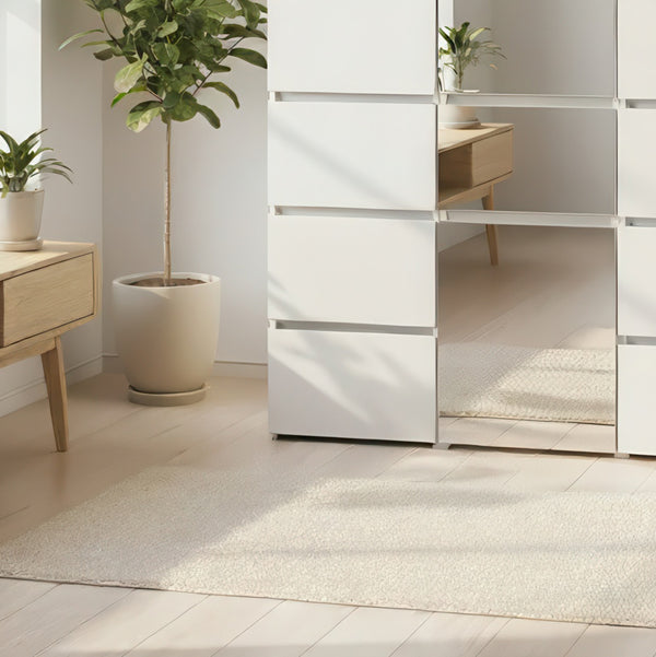English Elm Elise Modular Wood Closet System with Mirror – Durable White Melamine, Ample Storage, Easy Assembly, Tall B040S00122