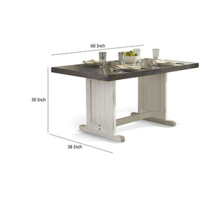 English Elm Orso Solid Mahogany Farmhouse Dining Table Seats Six with Trestle Base B056P416964