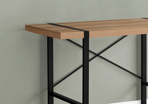 English Elm Computer Desk For Home Office - Modern 49" Workspace With Reclaimed Wood Finish & Metal Frame B2710P219879