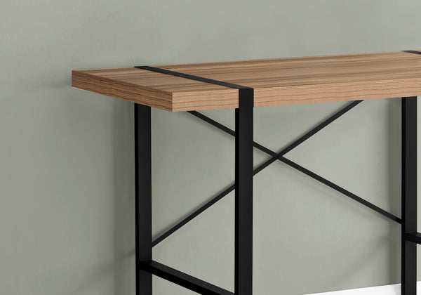 English Elm Computer Desk For Home Office - Modern 49" Workspace With Reclaimed Wood Finish & Metal Frame B2710P219879