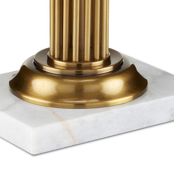 Allegory Antique Brass Table Lamp - Elegant Design with White Marble Base, Perfect for Modern Spaces