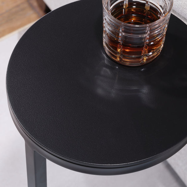 English Elm Yancey Antique Bronze Round Metal Accent Table - Space-Saving Geometric Side Table w/ Felt Pads B050P364432