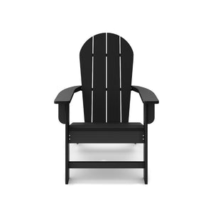 English Elm Adirondack Outdoor Chair Weatherproof Hdpe Fan Back Ergonomic Poolside Patio Lounger Black B195P198778