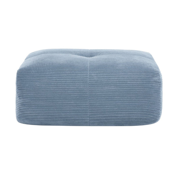 English Elm Hamlet Modular Corner Sectional Sofa with Corduroy Upholstery and Throw Pillows Included Blue W714P323641
