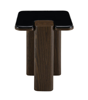 English Elm Dana Natural Marble End Table with 36mm Natural Marble Top & Dark Walnut Veneer, Stylish 40lb Limit B2726P404900