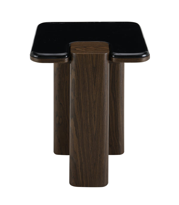 English Elm Dana Natural Marble End Table with 36mm Natural Marble Top & Dark Walnut Veneer, Stylish 40lb Limit B2726P404900