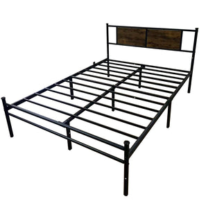English Elm Twin Platform Bed with Wood Headboard Steel Frame No Box Spring Guest Room W3286P308720