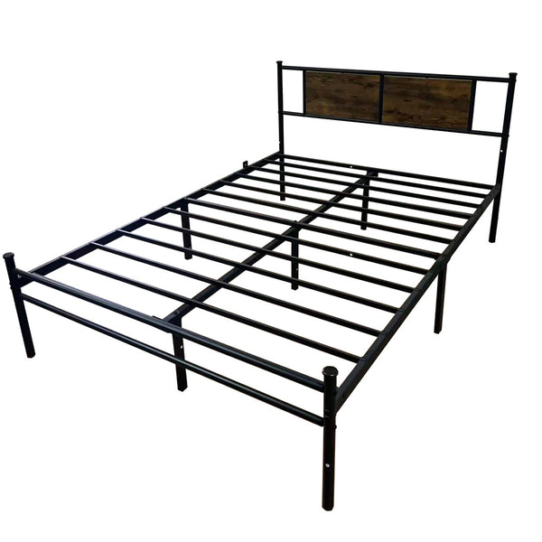English Elm Twin Platform Bed with Wood Headboard Steel Frame No Box Spring Guest Room W3286P308720