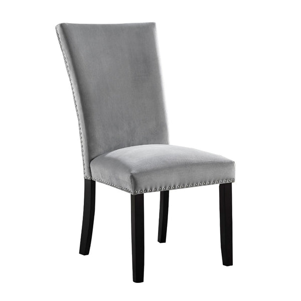 English Elm Koa Gray Polyester Upholstered Dining Chairs Ash Veneer Wood Frame Set of Two B056P416869
