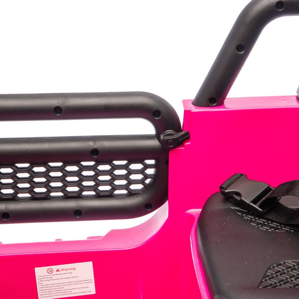 English Elm 24v Dual Motor Two Seat Kids Electric Ride on Car with Remote Control and Bluetooth Audio Pink W1578P305898
