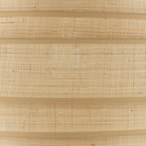 Maura Natural Chandelier - Elegant Mid-Century Modern Pendant with Grasscloth Shades & Black Frame