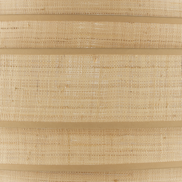 Maura Natural Chandelier - Elegant Mid-Century Modern Pendant with Grasscloth Shades & Black Frame