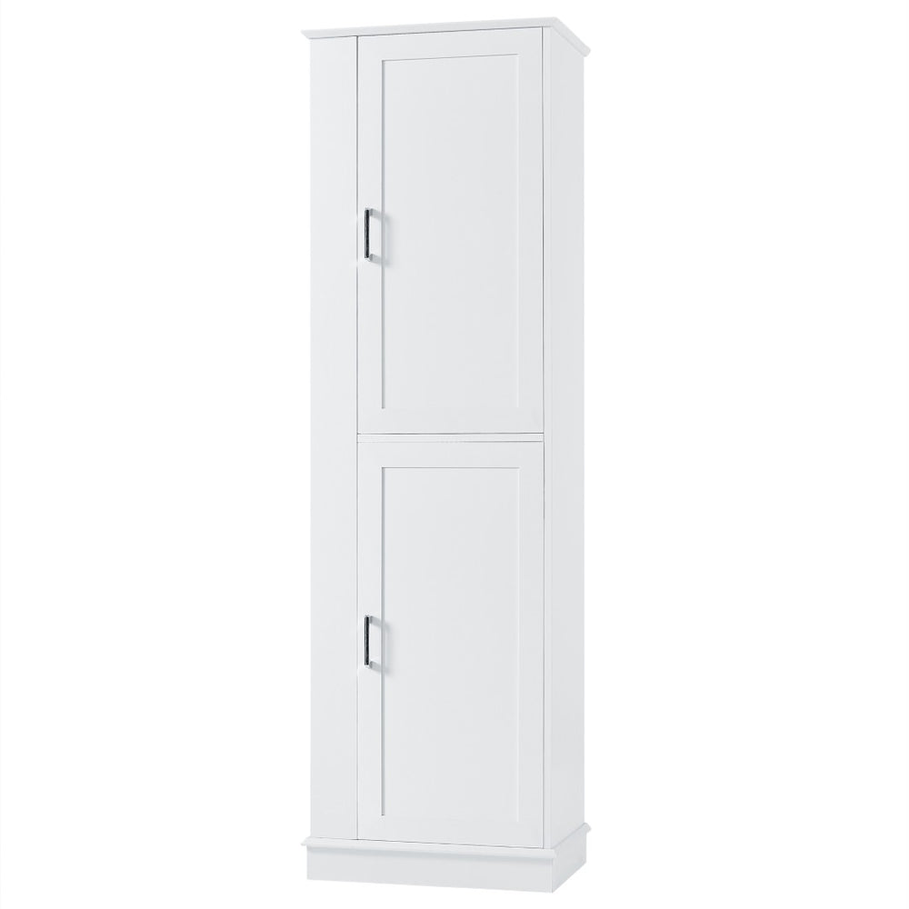 English Elm Tall Bathroom Storage Cabinet - Freestanding Mdf Organizer With Adjustable Shelves & Modern White Finish N725P241834K-GIGA