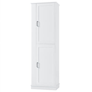 English Elm Tall Bathroom Storage Cabinet - Freestanding Mdf Organizer With Adjustable Shelves & Modern White Finish N725P241834K-GIGA