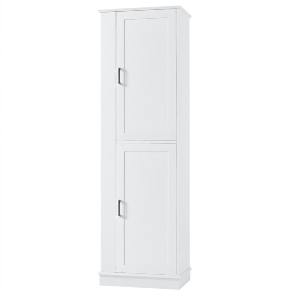 English Elm Tall Bathroom Storage Cabinet - Freestanding Mdf Organizer With Adjustable Shelves & Modern White Finish N725P241834K-GIGA