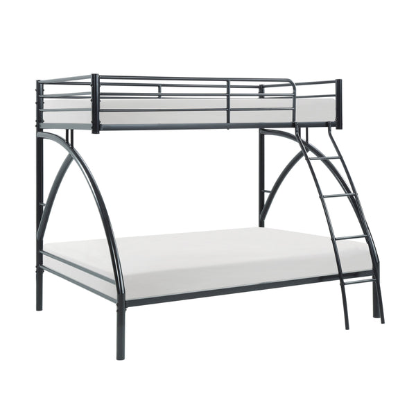 English Elm Black Metal Twin-Over-Twin Bunk Bed with Modern Lines, Sturdy Frame, Space-Saving Design for Kids Black 77 L x 60.25 W x 7.25 H B011P248590