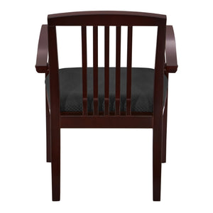 OSP Home Furnishings Wood Back Guest Chair Solid Hardwood Frame for Office Reception with Reinforced Corner Blocks Mahogany KEN77MAH-3