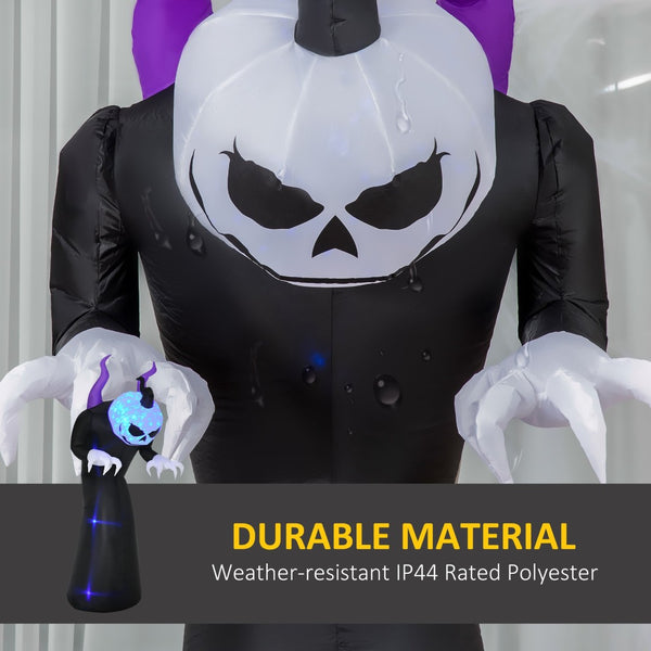 English Elm Halloween Skeleton Reaper Inflatable Yard Decor with Led Lighting Waterproof Lawn Display T3971P382674