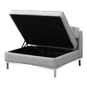 English Elm Covella Tufted Storage Ottoman with Lift Top in Gray Polyester for Living Rooms B2769P504207