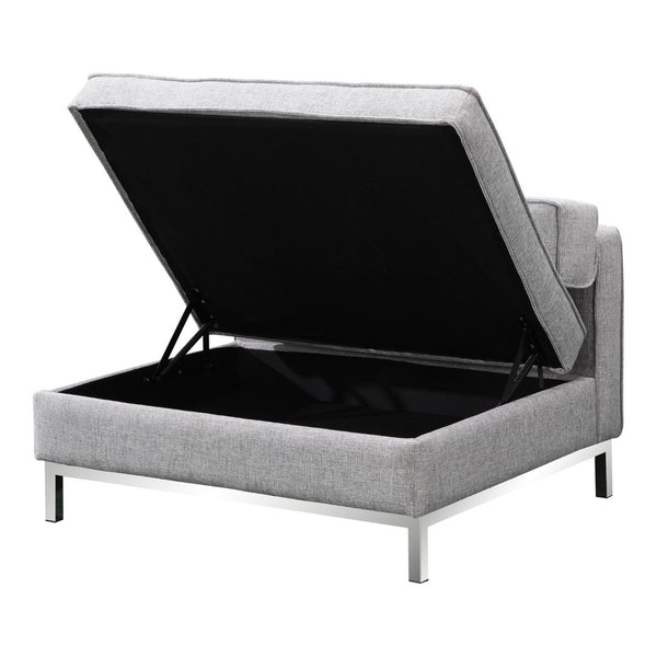 English Elm Covella Tufted Storage Ottoman with Lift Top in Gray Polyester for Living Rooms B2769P504207