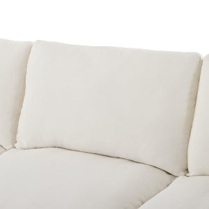English Elm U_style Six Seat Chenille U Shaped Sectional Modular Sofa with Movable Ottomans Beige WY000474AAA